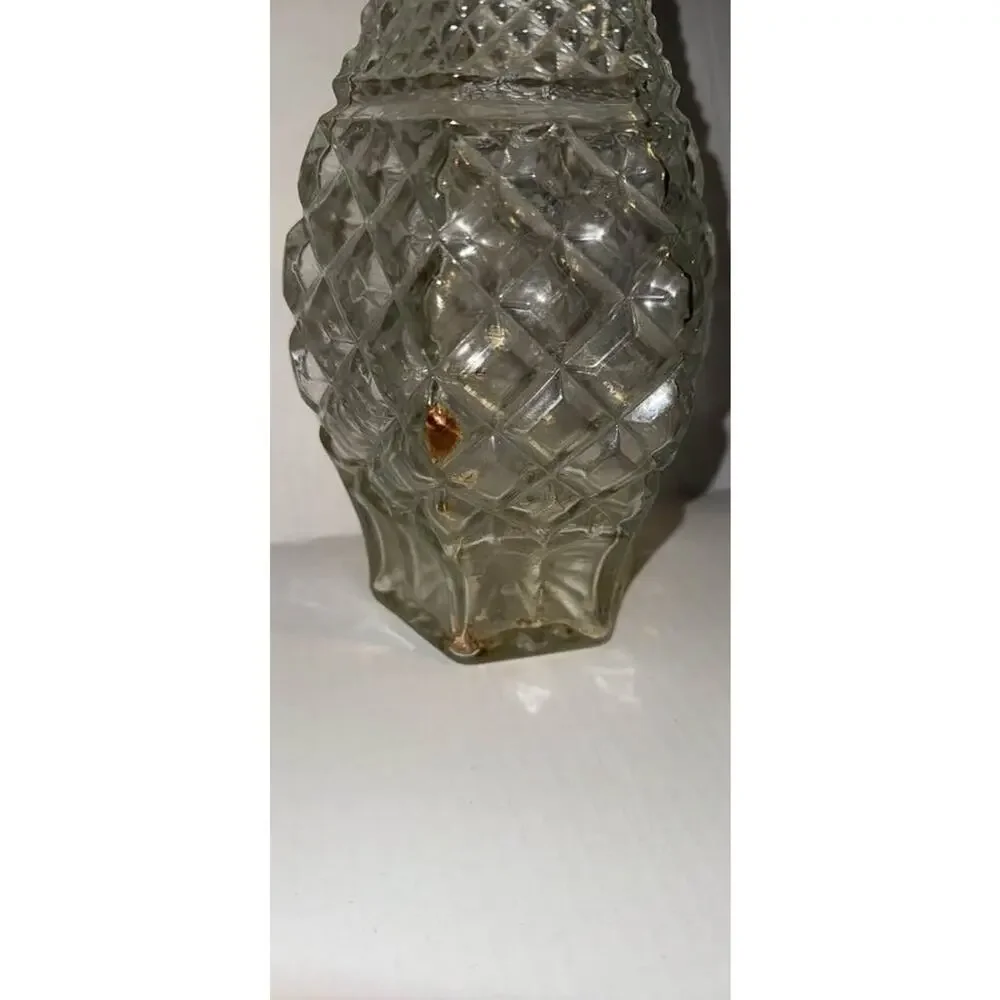 2 Vintage Anchor Hocking Wexford Pattern Glass Decanter NO STOPPERS